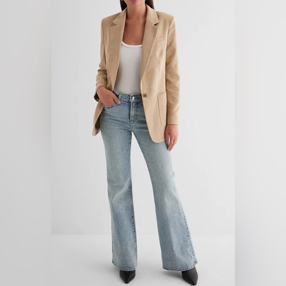 Express Corduroy Cinched Boyfriend Blazer - Picture 5 of 11